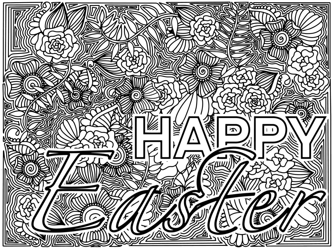 Easter Giant Coloring Poster Tablecloth Indoor Arts And Crafts Activity Jumbo Coloring Banner For Easter Party Supplies 47x71 Inch