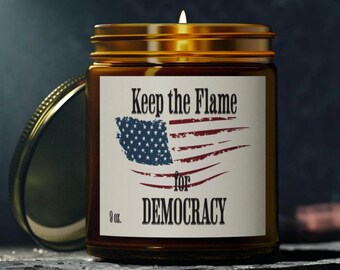Democracy Candle, Democracy Decor, Gift for Democrats, Democracy Gift Candle, Progressive Candle