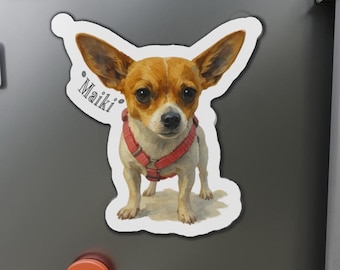 Customized Pet Portrait Magnets, Personalized Dog Photo Magnet, Pet Parent Gift