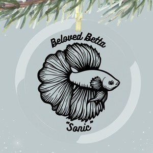 Personalized Betta Fish Memorial Ornament, Custom Betta Fish Keepsake, Betta Fish Lover Gift, Betta Mom, Betta Dad, Beta Fish Lover Ornament