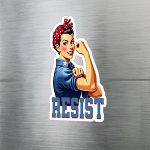 RESIST Vinyl Sticker, Pro Democracy Laptop Sticker, Anti Trump Decal, Anti MAGA Window Sticker, Politics Sticker Gift, Feminist Sticker