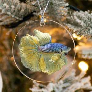 Betta Fish Acrylic Ornament, Betta Fish Lover Gift, Betta Mom Gift, Betta Dad Gift, Tropical Fish Ornament, Beta Fish Love, Fishkeeper Gift