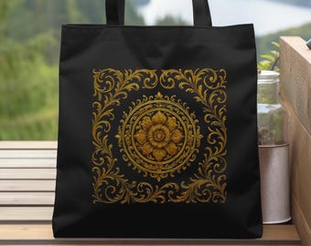 Dark Academia Canvas Tote Bag, Fall Tote Bag Gift, Victorian Over All Print Tote, Vintage Aesthetic Tote Bag, Dark Library Aesthetic Bag