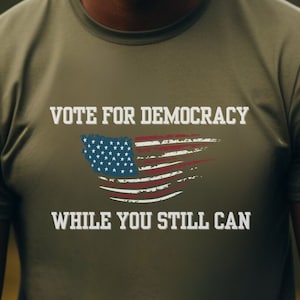 Democracy Unisex Tee Shirt, Vote for Democracy Shirt, VOTE 2024 T-Shirt, Vote Democracy Tee Shirt, Politics T-Shirt, Pro Democracy Shirt