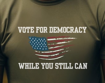 Democracy Unisex Tee Shirt, Vote for Democracy Shirt, VOTE 2024 T-Shirt, Vote Democracy Tee Shirt, Politics T-Shirt, Pro Democracy Shirt