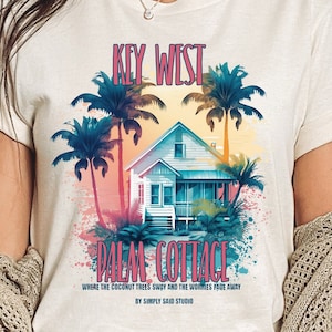 Key West Crew Neck Tee Shirt, Key West Vacation, Florida Keys T Shirt, Florida Keys Vacation Gift, Travel to Key West, Florida Keys Style