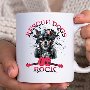 Rescue Dog Ceramic Mug, Gotcha Day Dog Mug, Animal Rescue Gift, Rescue Dog Mom, Rescue Dog Dad, Dog Lover Mug, Gift for Rescue Dog Lover