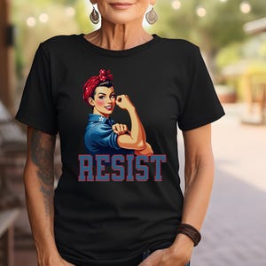 RESIST Pro Democracy Shirt, Democracy Made in America, RESIST Tee Shirt, Fight for Democracy Shirt, Politics Tee Shirt, Trump Protest Shirt image 4