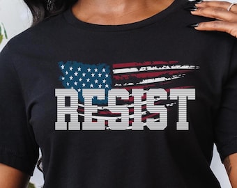 RESIST Pro Democracy Shirt, Democracy Shirt, RESIST Tee Shirt, Anti Fascism, Politics Tee Shirt, Anti Maga, Protest Tee, Feminist Shirt