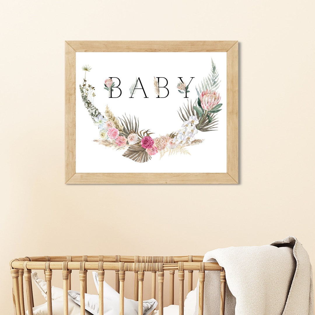 PRINTABLE Watercolor Floral "baby" Nursery Wall Art - Instant Download ...