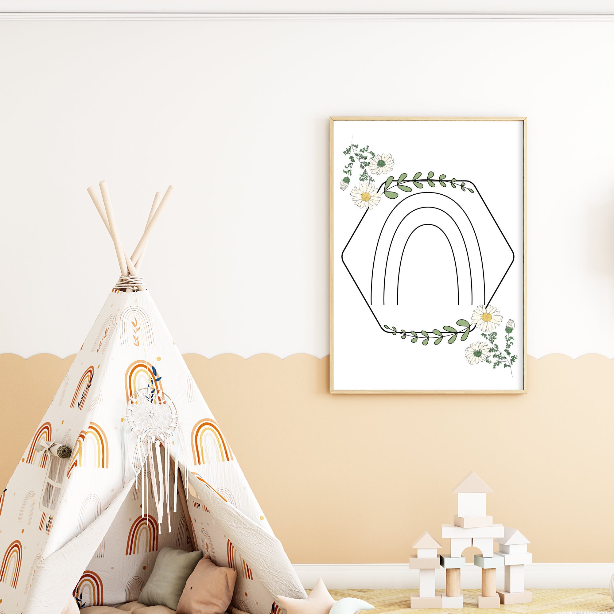 PRINTABLE Floral Rainbow Nursery Wall Art - Instant Download - Etsy