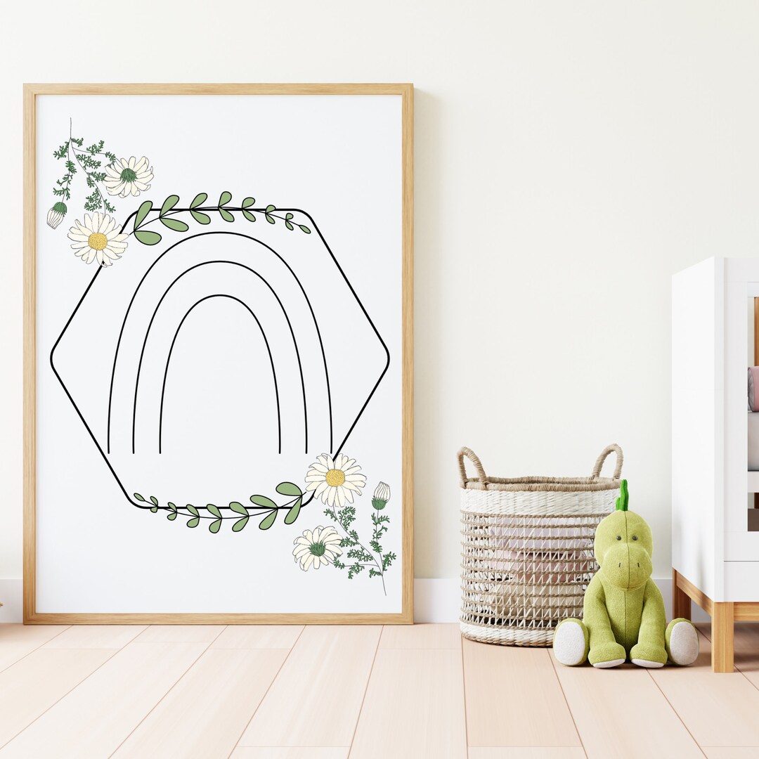 PRINTABLE Floral Rainbow Nursery Wall Art - Instant Download - Etsy