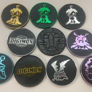 POGS Digimon Slammers 2000 - WCF Oficial - Raro POG Coleccionable de Magic Box Digital Monsters Tazo