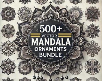 500+ Vector Mandala Ornaments Bundle - Unique Designs for Art, Decor, and Crafts | SVG, PNG, EPS Files