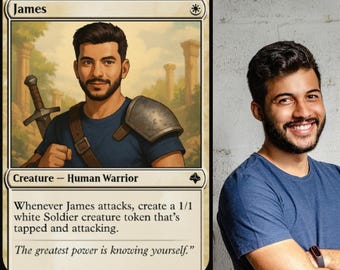 Custom fantasy Magic-Style Card from Your Photo • Digital Delivery + Physical Shipping • Fantasy Character Illustration
