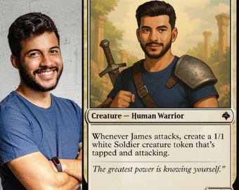 Custom Magic-Style Card – Personalized Fantasy Character Portrait | Gift for Gamers & Geeks