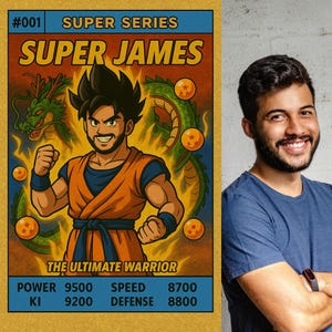 Custom Dragon Ball Trading Card | Personalized Anime Card | Retro DBZ Style Collectible | Superhero Gift