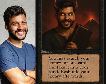 Custom Magic MTG Card – Illustrated Portrait on Collectible Card – Gift for Players and Fantasy Fans