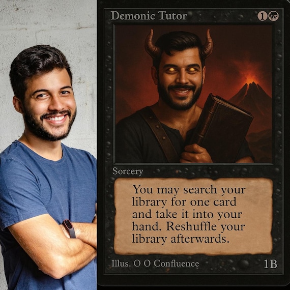 mtg portrait cards Custom Magic MTG Card – Illustrated Portrait on Collectible Card – Gift for  Players and Fantasy Fans