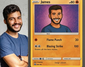 Custom Pokémon-Style Card from Your Photo | Personalized Trading Card Gift | Digital Collectible Art
