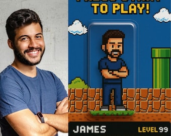Turn Your Photo into a Pixel Art Action Figure – Custom Retro Blister Design