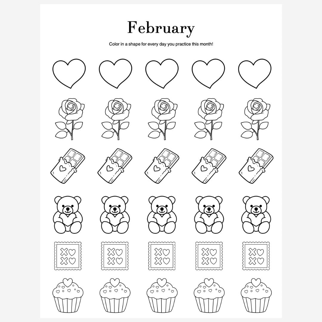 February Practice Tracker | February Chart | Music Tracker | Practice ...