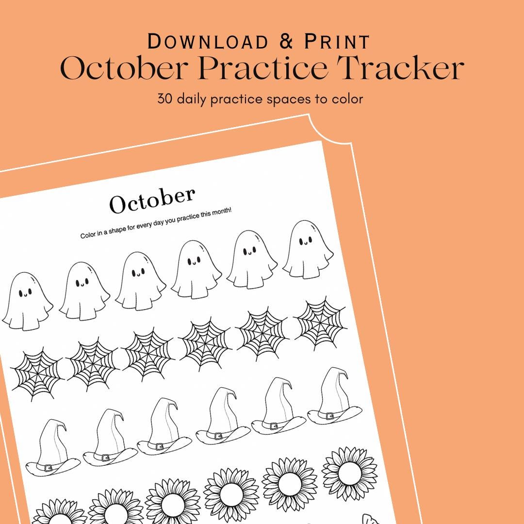 October Practice Tracker | October Chart | Music Tracker | Practice ...