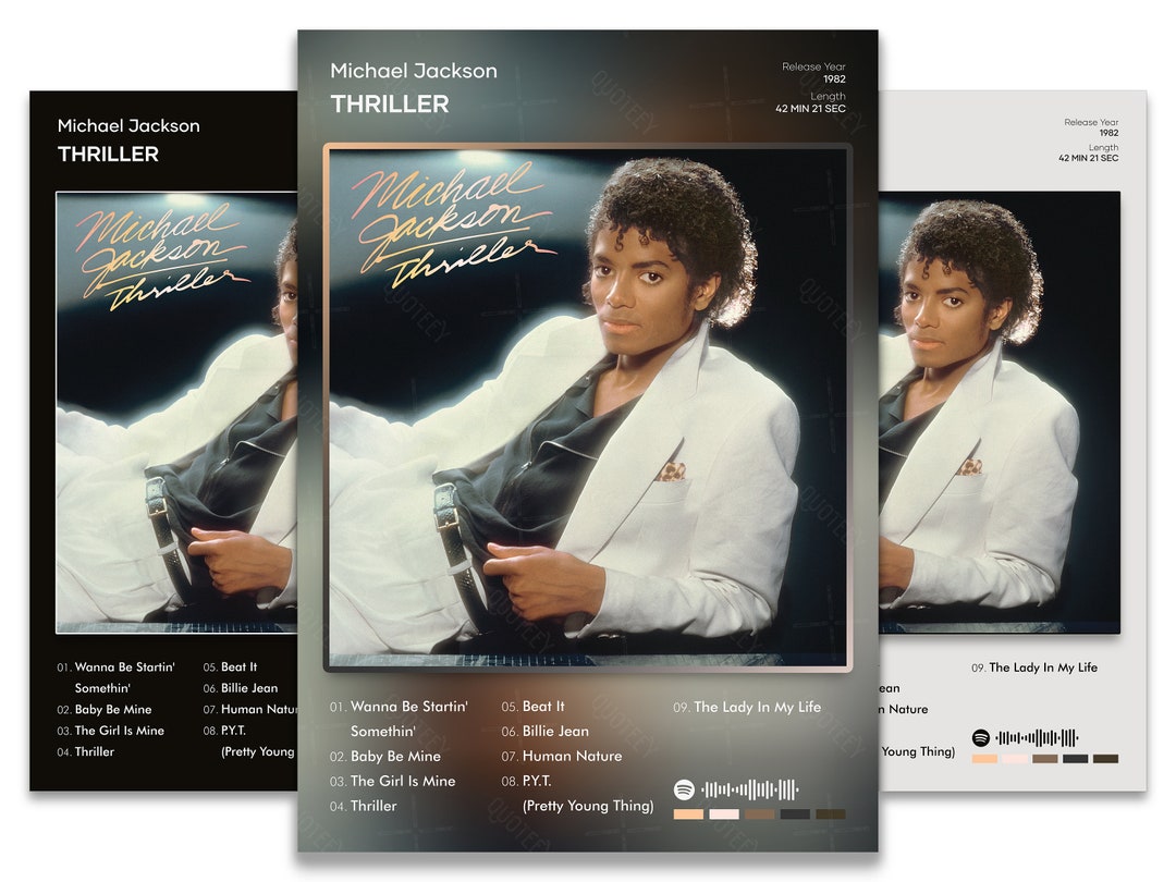 Michael Jackson Thriller Album Tracklist Poster Album - Etsy