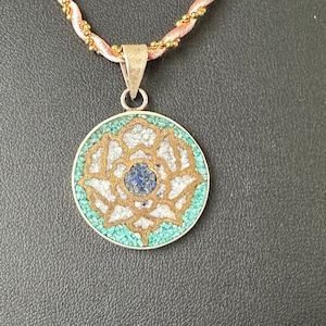 Enamel Pendant, Champleve, Silver, Cloisonne, Handmade.