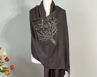 Embroidery Scarf, Shawl, Pashmina / Handmade