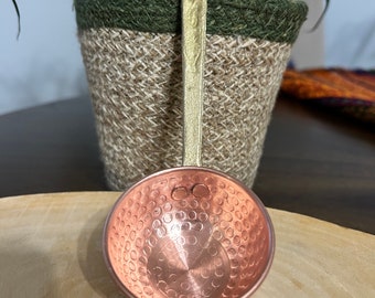 Copper Ladle with Brass Handle, Hammered Copper, Copper scoop, Coffee scoop, Anniversary Gift, Christmas Gift, Kitchen Decoration