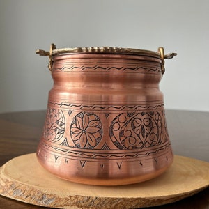 Copper Bucket, Ice Bucket, Handmade in the &quot;Land of Copper&quot;, 7th Anniversary Gift, Copper Gift, Home Decoration, Wedding Gift, Planter Pot