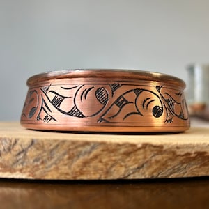 Copper Bowl, Handmade engraved copper, Ring Bowl, Candy/Nuts Bowl, 7th Anniversary Gift, Home and Kitchen Decoration