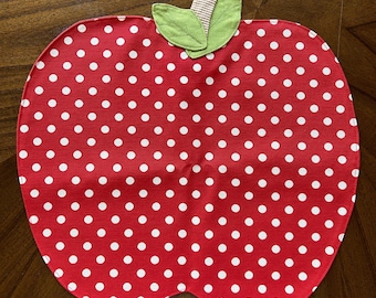 Manteles individuales de algodón con forma de manzana: decoración de cocina hecha a mano