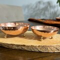 Handmade Hammered Copper Bowl with Brass Legs