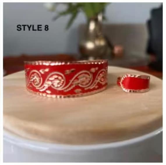 Engraved Copper Jewelry Set: Handmade Bracelet, Earrings & Ring