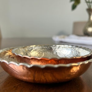 Copper Bowl (engraved and tinned inside) 7th Anniversary Gift, Copper Ring Dish, Nuts Bowl, Key Bowl, Handmade in the &quot;Land of Copper&quot;