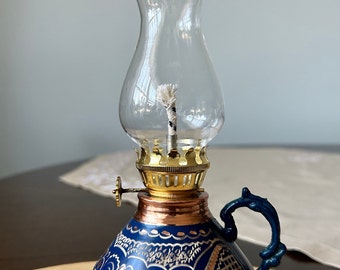 19世紀の緑色のガラス製オイルランプ「L&B」 - Etsy 日本