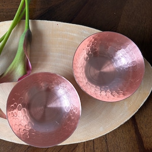 Hammered Copper Bowl with legs, Utility Bowl, Sugar Bowl, Handmade in the "Land of Copper", 7th Anniversary Gift, Wedding Gift Two Bowls