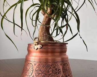 Copper Bucket, Ice Bucket, Handmade inlaid in the "Land of Copper", 7th Anniversary Gift, Copper Gift, Home Decoration, Wedding Gift