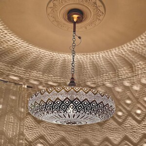 Moroccan Pendant Light – Boho Brass Lamp – Handmade Ceiling Light – Brass Hanging Lamp – Moroccan Lighting Fixture – Artisan Home Decor