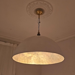 Moroccan Brass Dome Pendant Light: White & Moon Style Ceiling Lamp