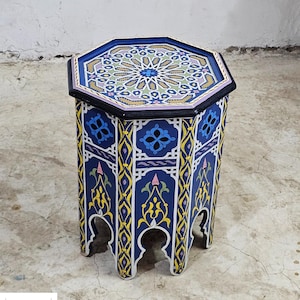 50 x 42 Cm Moroccan Handmade and handpainted side table, decorative table, Oriental wooden table, morrocan side table, coffee table