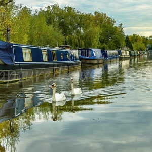 Oxford Canal, Banbury, England. Digital Art - Wall Decor for Home, Living Room, Bedroom - Photography Canvas: Peaceful Waters Flow