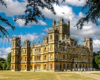 Downton Abbey - Highclere House, Berkshire. England. Digital Art - Wall Decor for Home, Living Room, Bedroom - Photography Canvas.