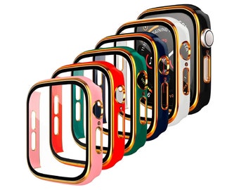 Bumper Case for Apple Watch Series 7 6 5 4 SE/ Gold Luxury Case Protector/ Protective Case Soft Thin Cover iWatch- Designer Apple Watch Case