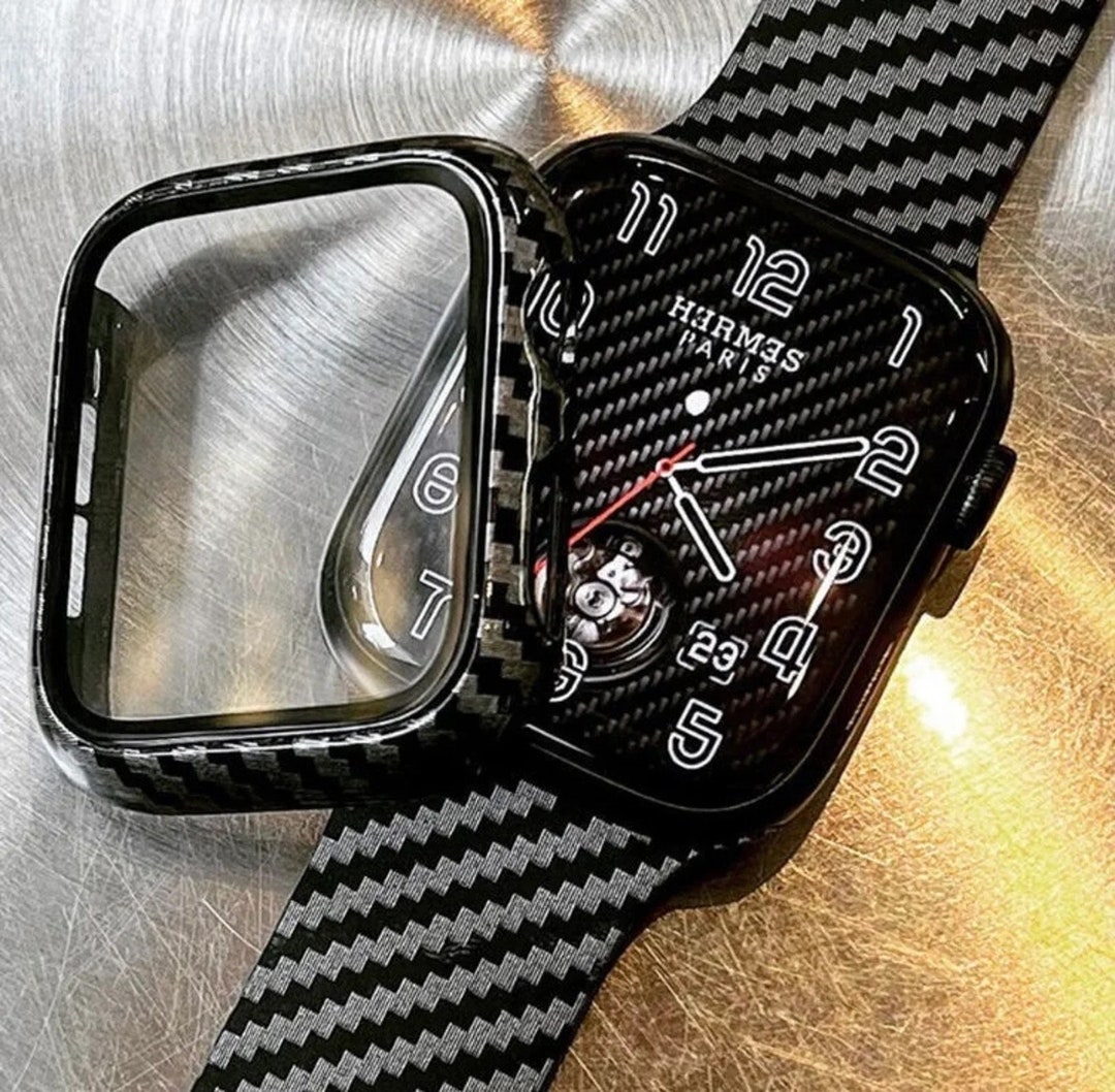 Carbon Fiber Apple Watch Band and Case for Apple Watch Series 7 6 SE 5