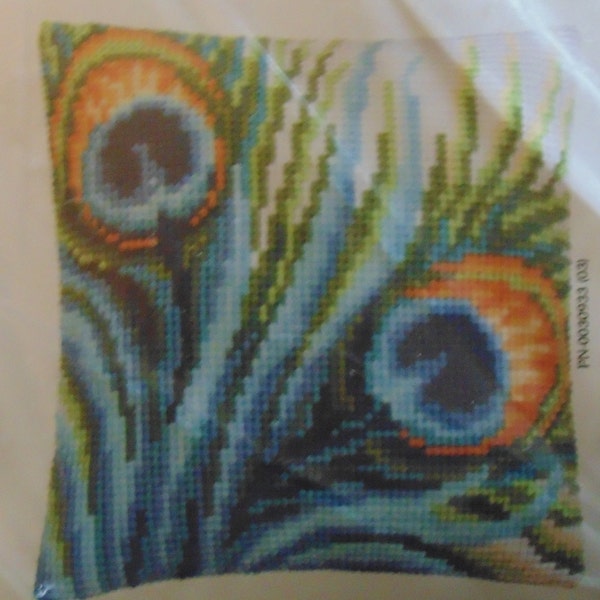 Vervaco Peacock Feather Quickstitch Pillow Cover