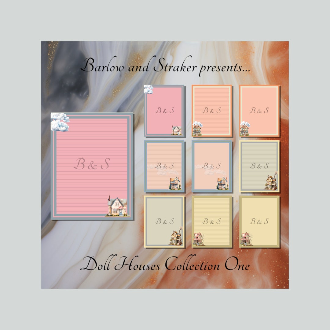 Printable Dollhouse Stationery, DIGITAL DOWNLOAD, Printable Writing ...
