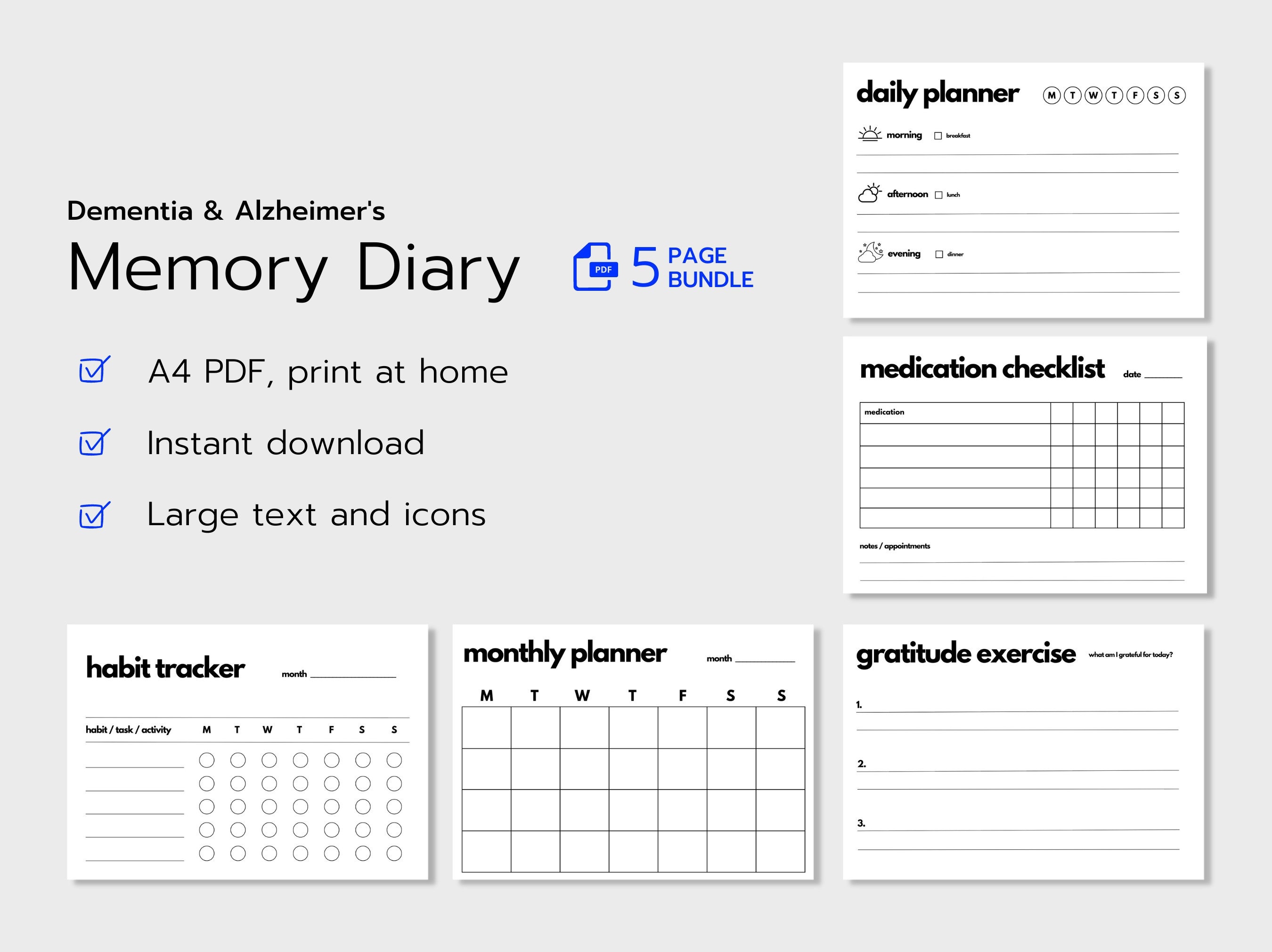 Daily Planner for Seniors Medication Checklist Printable Elderly Care ...